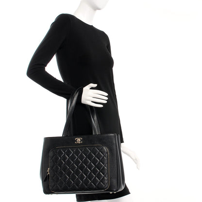 Chanel Caviar Quilted Large Business Affinity Shopping Bag Black 2 of 8