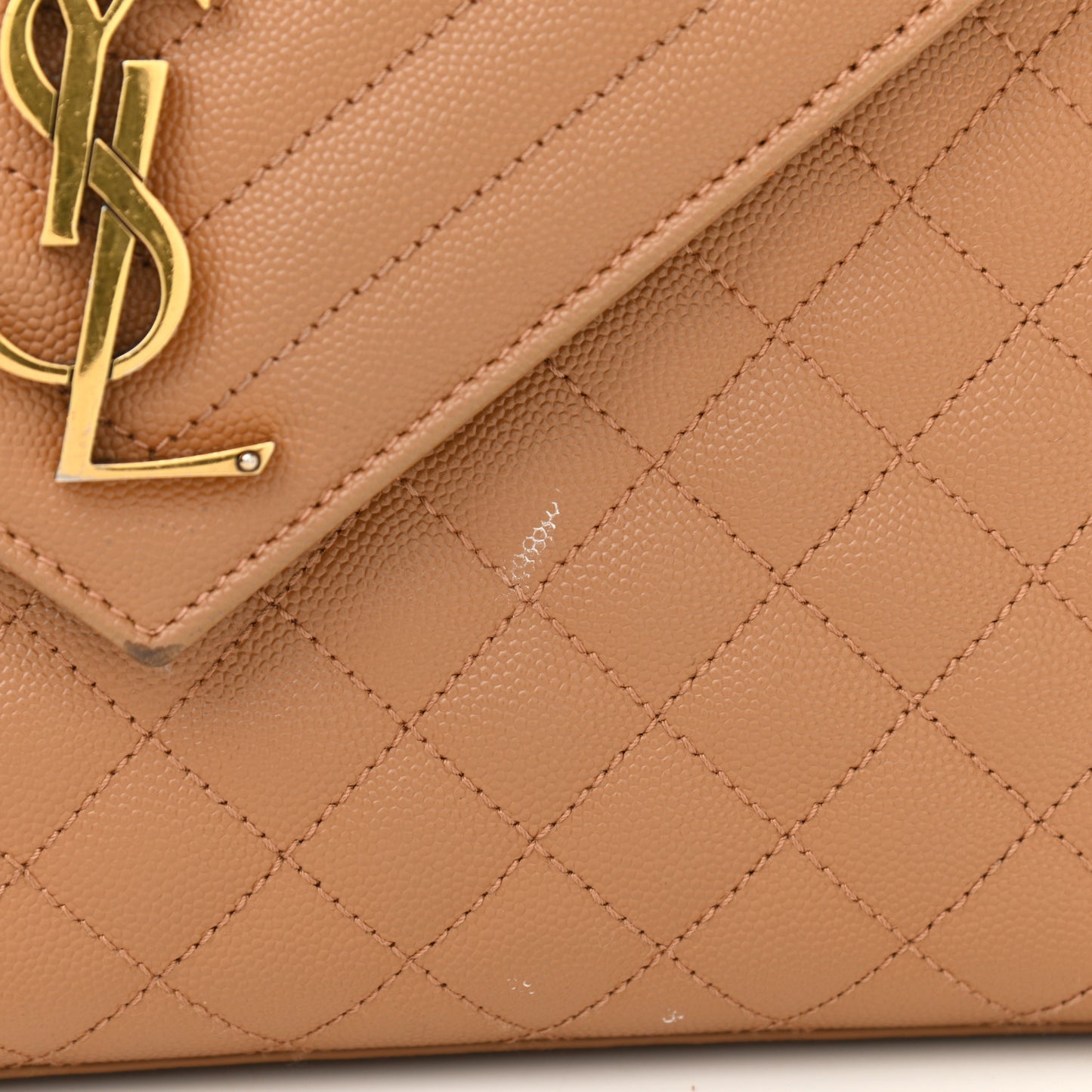 Grain De Poudre Textured Mixed Matelasse Triquilt Large Monogram Satchel Dune