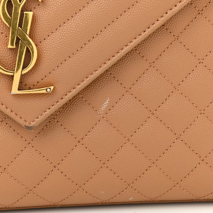 Saint Laurent Grain De Poudre Textured Mixed Matelasse Triquilt Large Monogram Satchel Dune 10 of 13