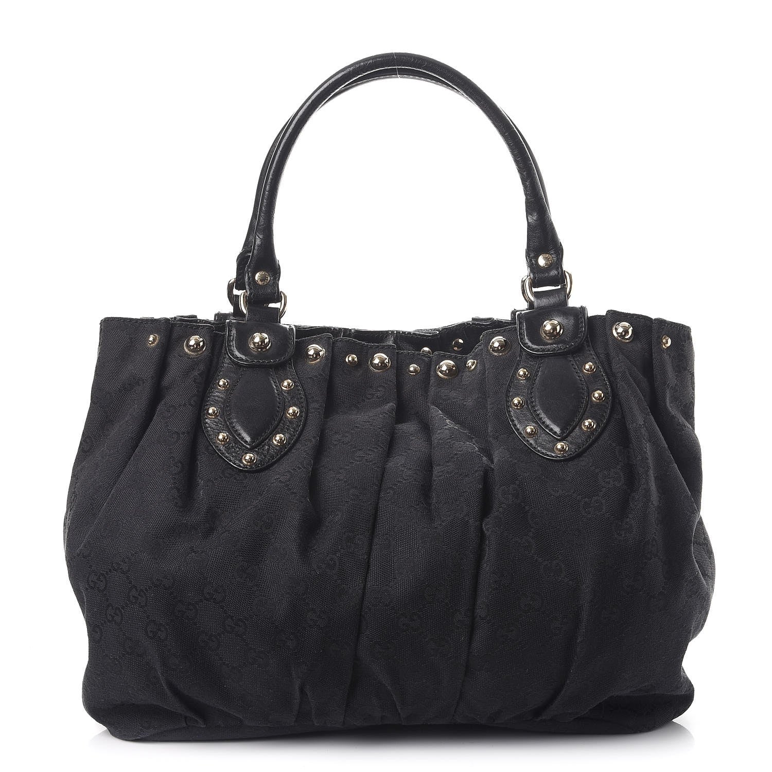 Gucci Monogram Studded Pelham Tote Bag Black 1 of 8