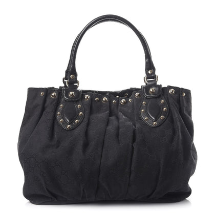 Gucci Monogram Studded Pelham Tote Bag Black 1 of 8