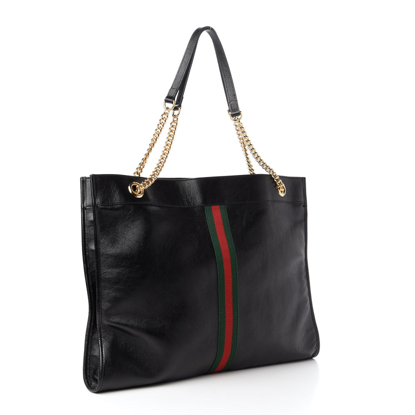 Calfskin Large Rajah Chain Tote Black