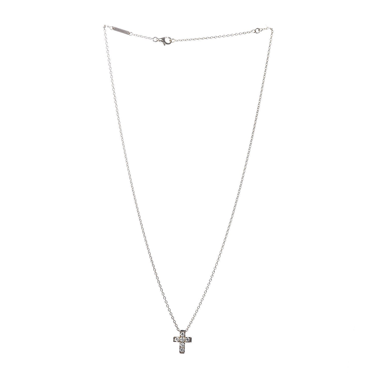 18K Yellow Gold Diamond Cross Pendant Necklace