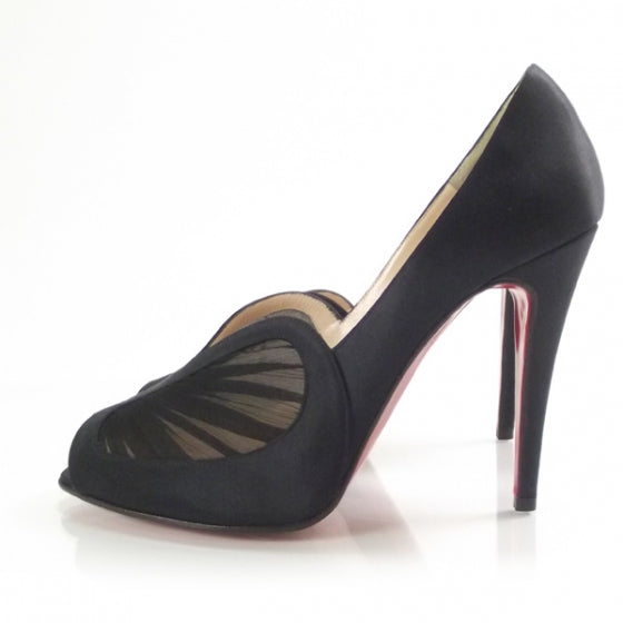 Christian Louboutin Crepe Satin Papilipi 100 Pumps 40.5 Black 2 of 8