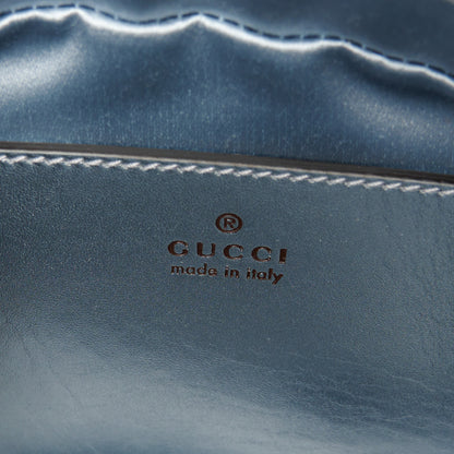Gucci Iridescent Nappa Chevron Matelasse Small GG Marmont Chain Shoulder Bag Iridescent Snow Light Blue 6 of 10