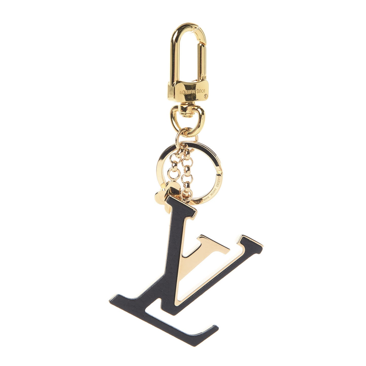 Metal Taurillon LV Capucines Bag Charm Key Holder Black