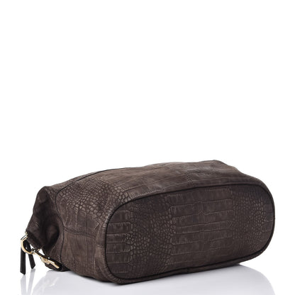 Givenchy Nubuck Crocodile Embossed Medium Nightingale Dark Brown 4 of 13