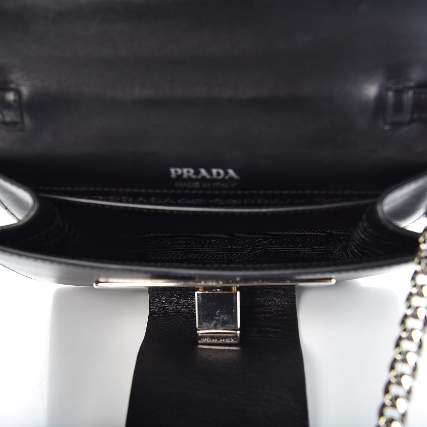 City Calf Crystal Embellished Ribbon Bag Nero Black Jade