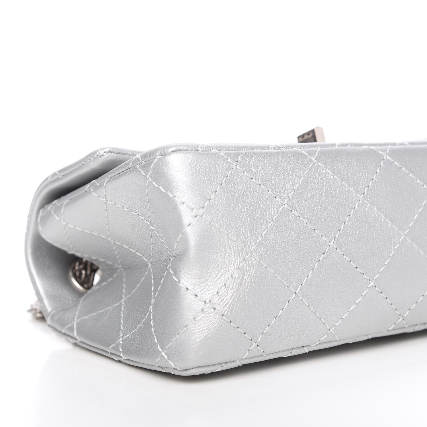 Chanel Metallic Grained Calfskin Quilted 2.55 Reissue Mini Flap Silver 8 of 11
