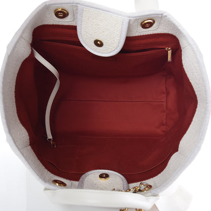 Chanel Lurex Boucle Medium Deauville Tote White 8 of 10