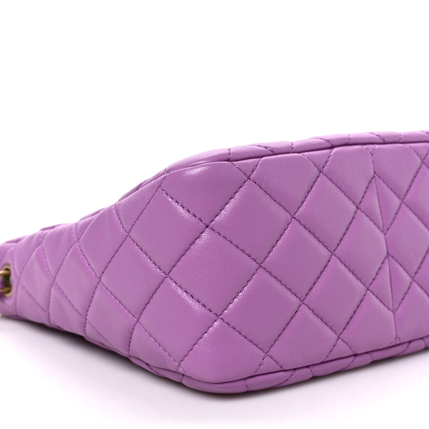 Lambskin Quilted Small Pearl Crush Hobo Purple