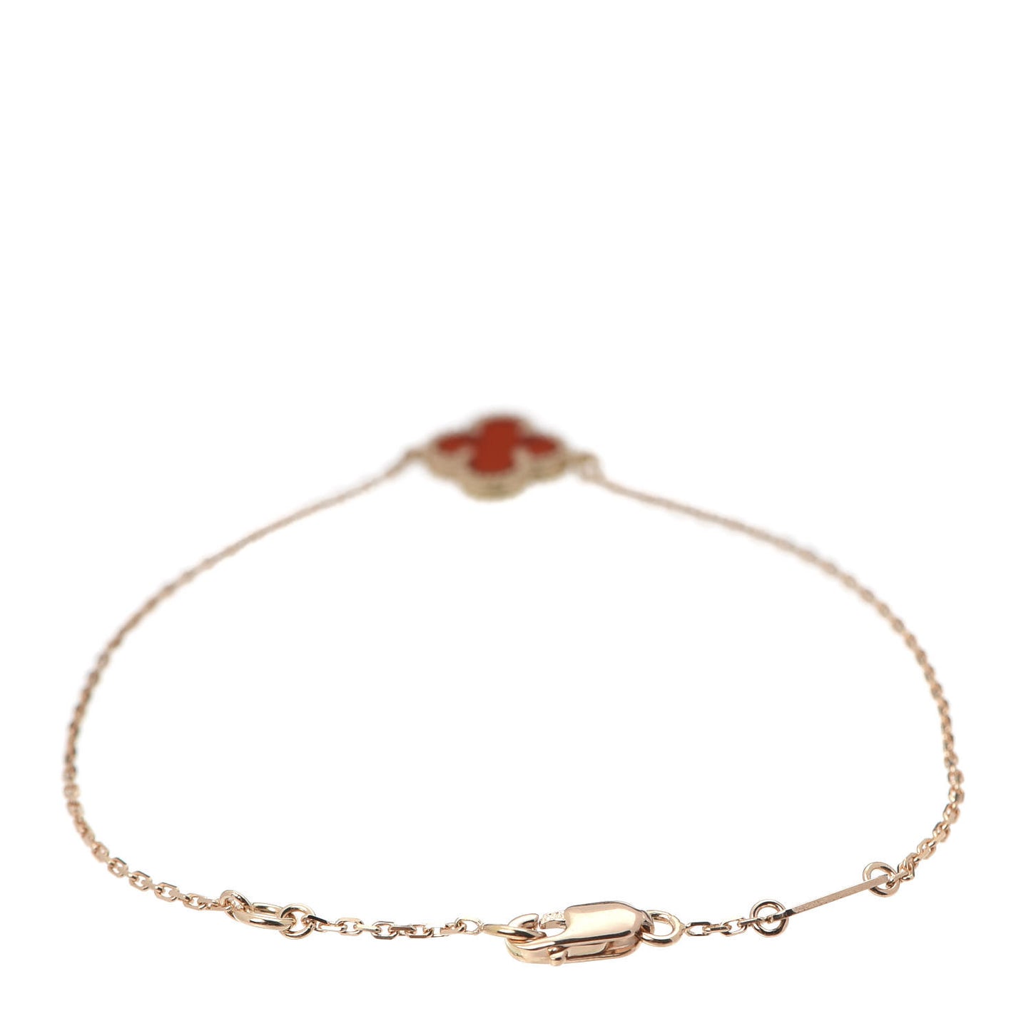 18K Rose Gold Carnelian Sweet Alhambra Bracelet