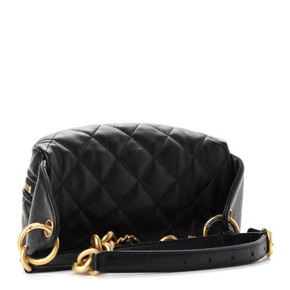Chanel Lambskin Quilted Linked In Waist Bag Black 3 of 10