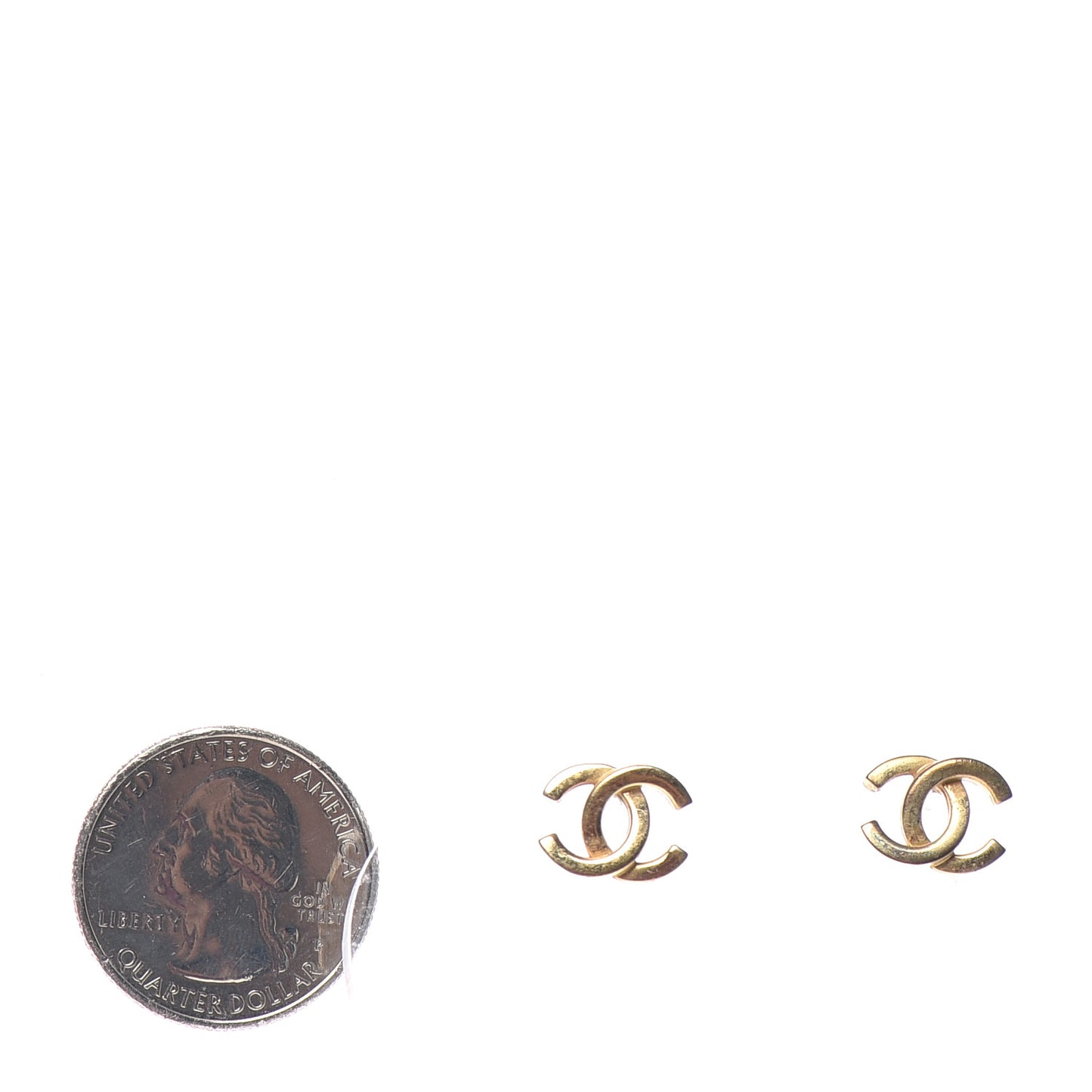 Metal CC Earrings Gold