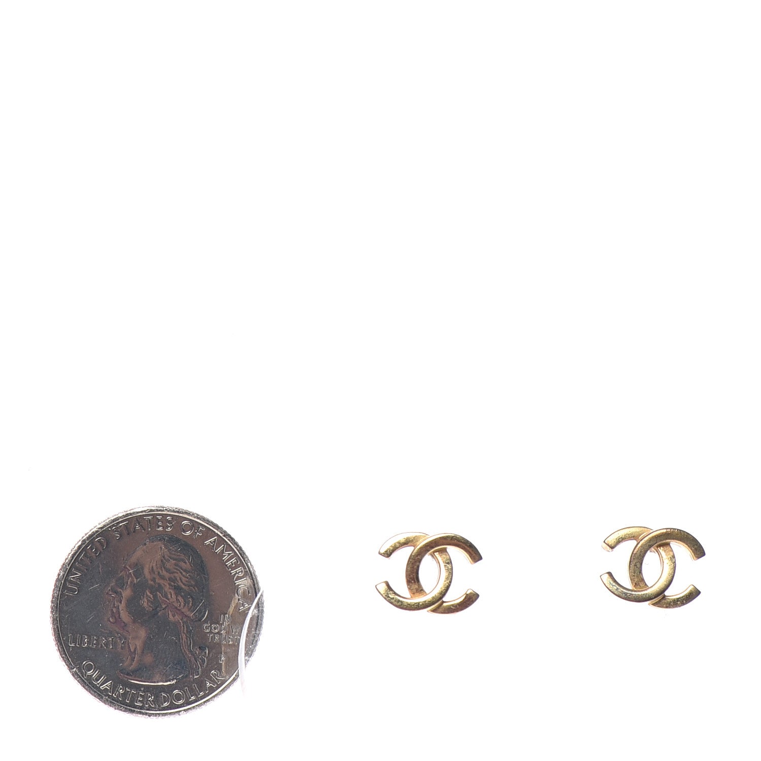 Chanel Metal CC Earrings Gold 2 of 3