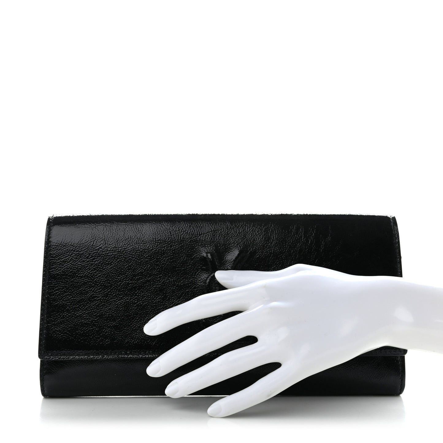 Textured Patent Monogram Small Belle De Jour Clutch Black