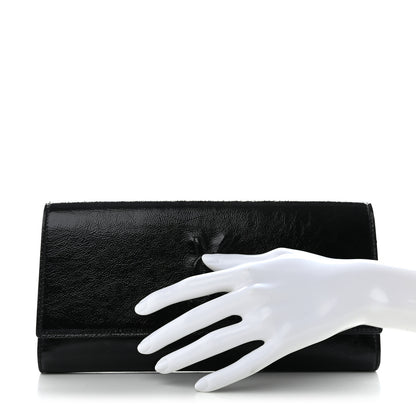 Saint Laurent Textured Patent Monogram Small Belle De Jour Clutch Black 2 of 7