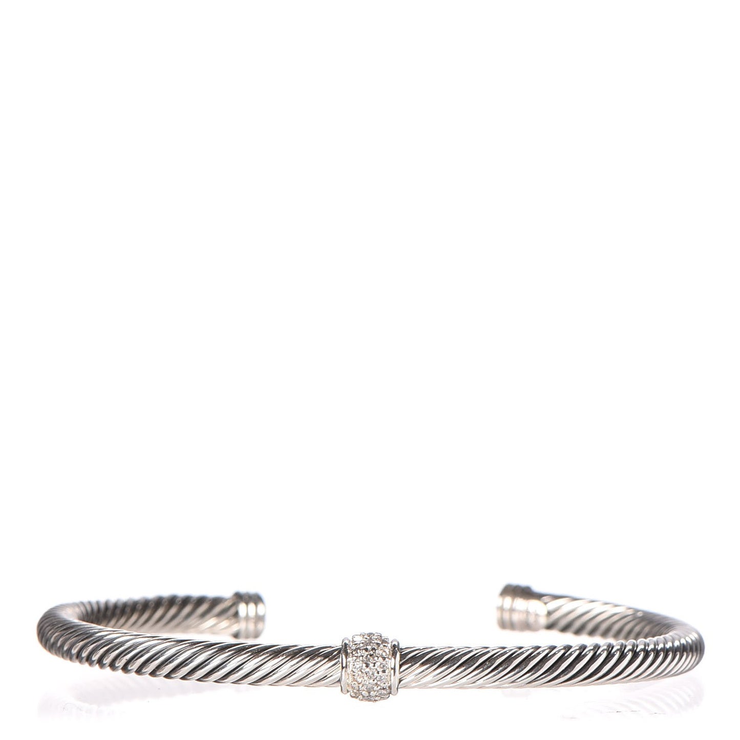 Sterling Silver Diamond 4mm Cable Classics Single Station Bracelet