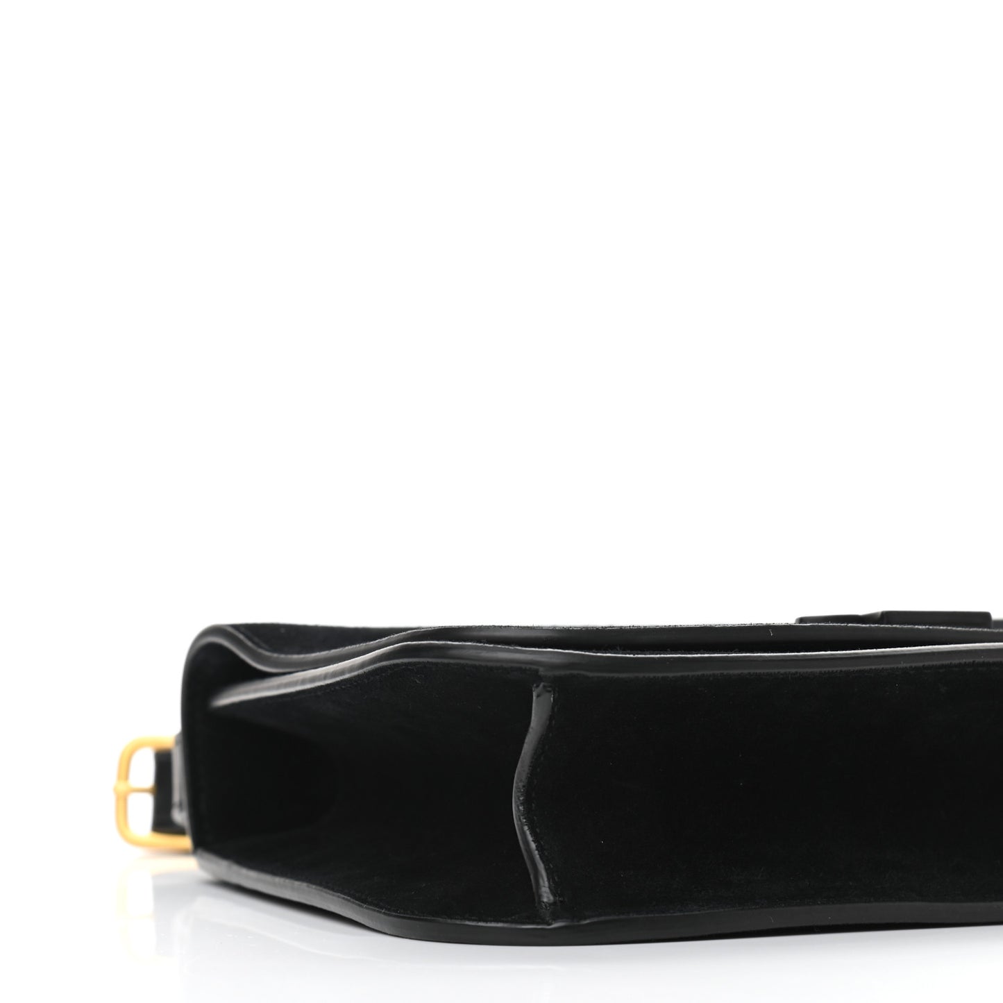 Suede Small Spontini Saddle Bag Black