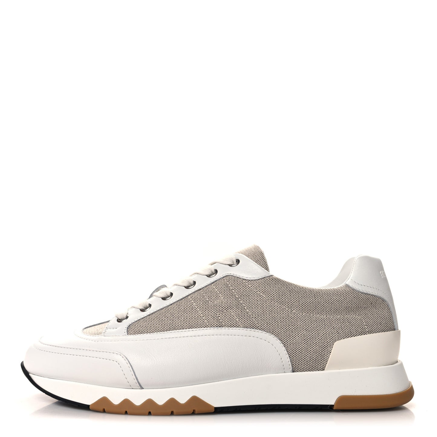 Canvas Calfskin Mens Trail Sneakers 42 Prunoir White