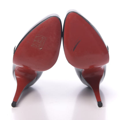 Christian Louboutin Patent Lapano Loafer Zip Booties 36 Black 6 of 14
