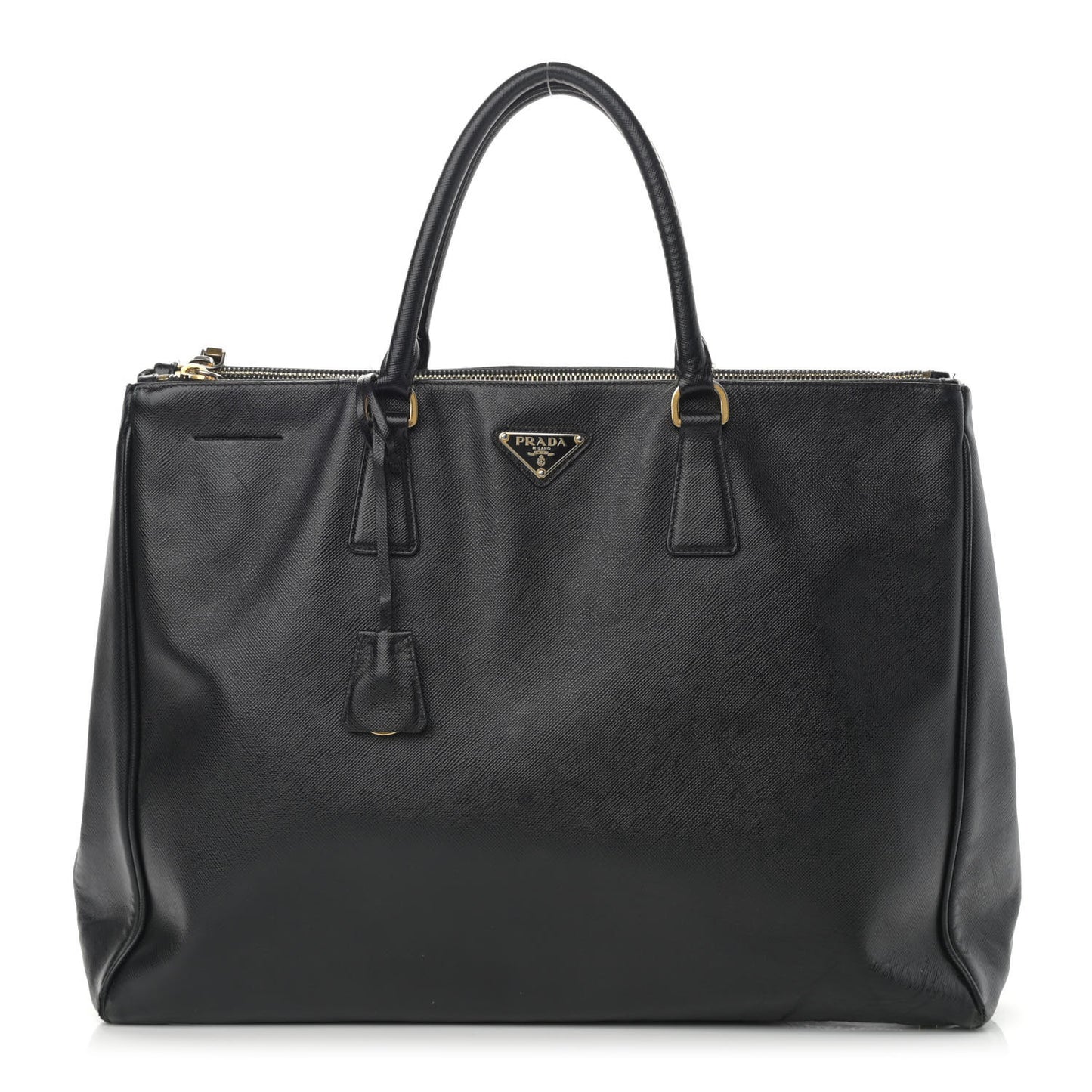 Saffiano Large Galleria Double Zip Tote Black
