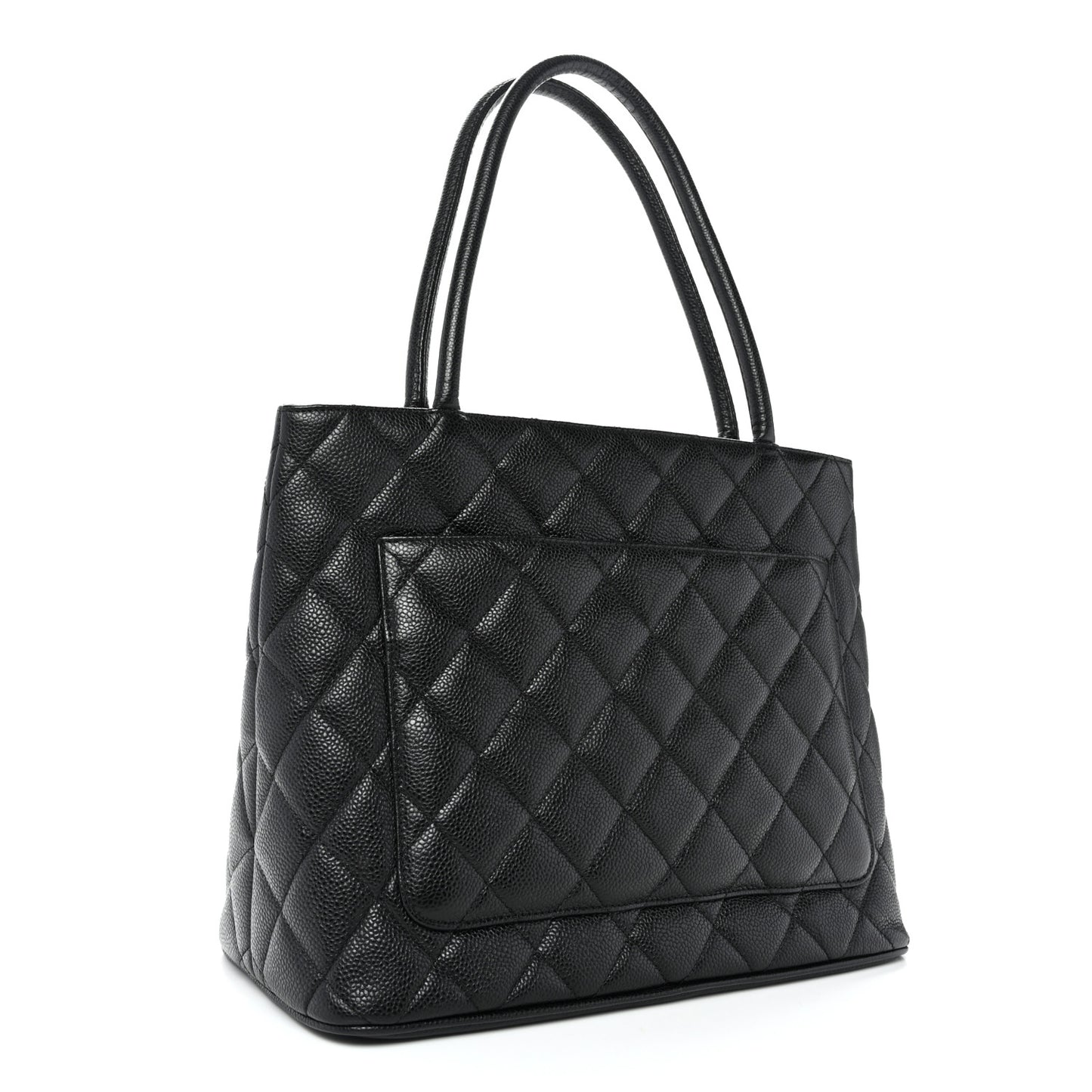 Caviar Quilted Medallion Tote Black