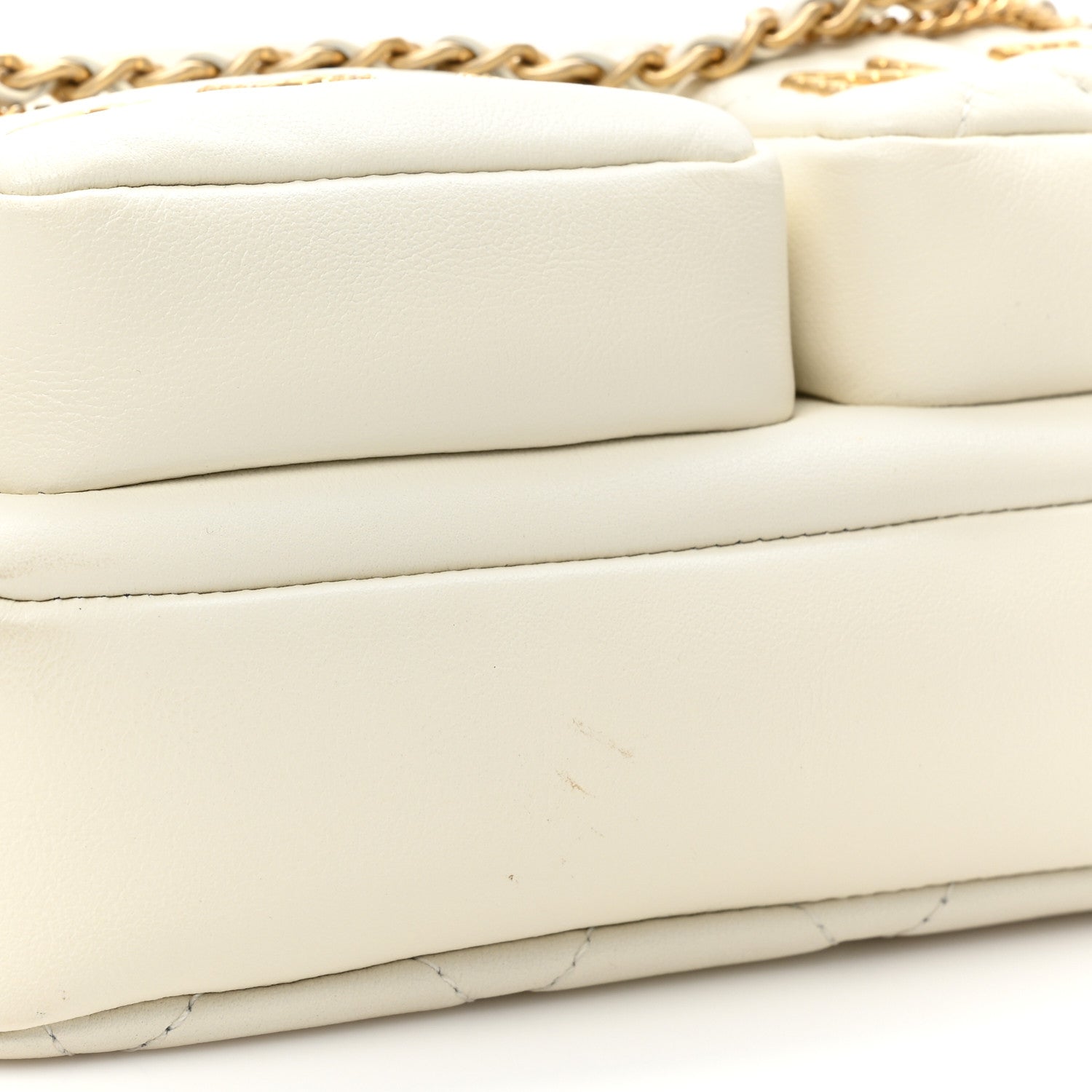 Chanel Calfskin Quilted Small Camera Case White 10 of 11
