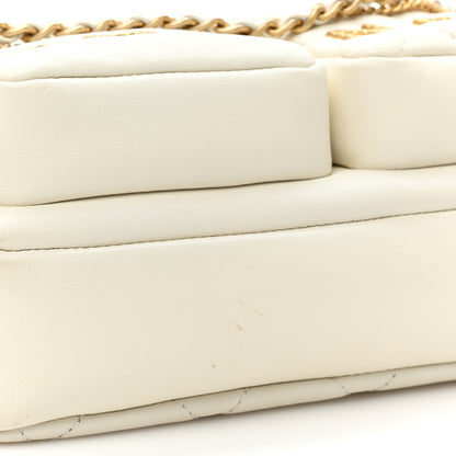 Chanel Calfskin Quilted Small Camera Case White 10 of 11