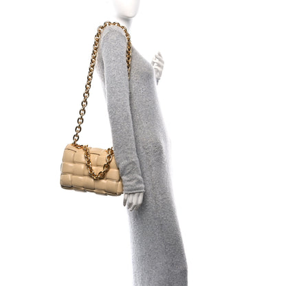 Bottega Veneta Lambskin Maxi Intreccio Padded Chain Cassette Crossbody Bag Porridge 2 of 12