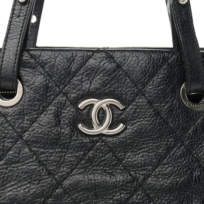 Chanel Glazed Calfskin Large On The Road Tote Black 9 of 12
