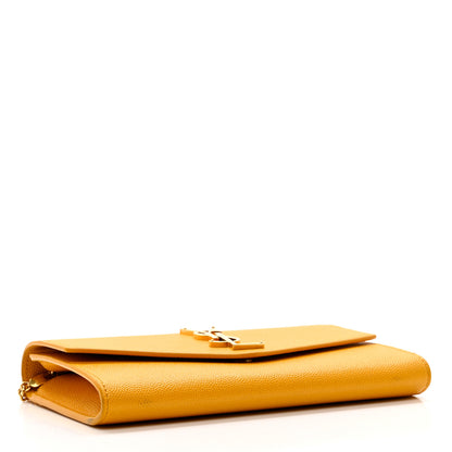 Saint Laurent Grain De Poudre Monogram Uptown Chain Wallet Chartreuse 4 of 7