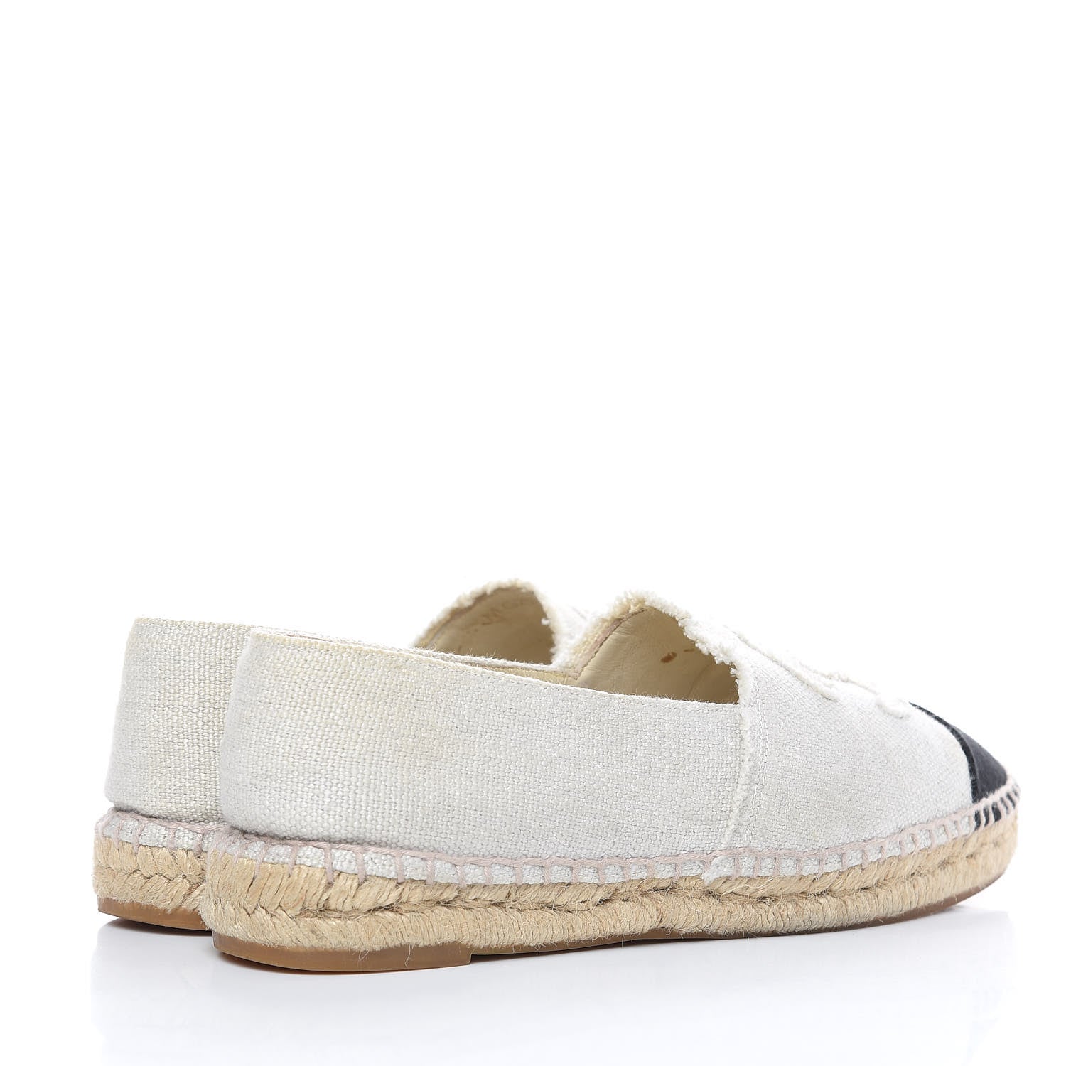 Chanel Linen CC Espadrilles 39 Beige Black 4 of 14