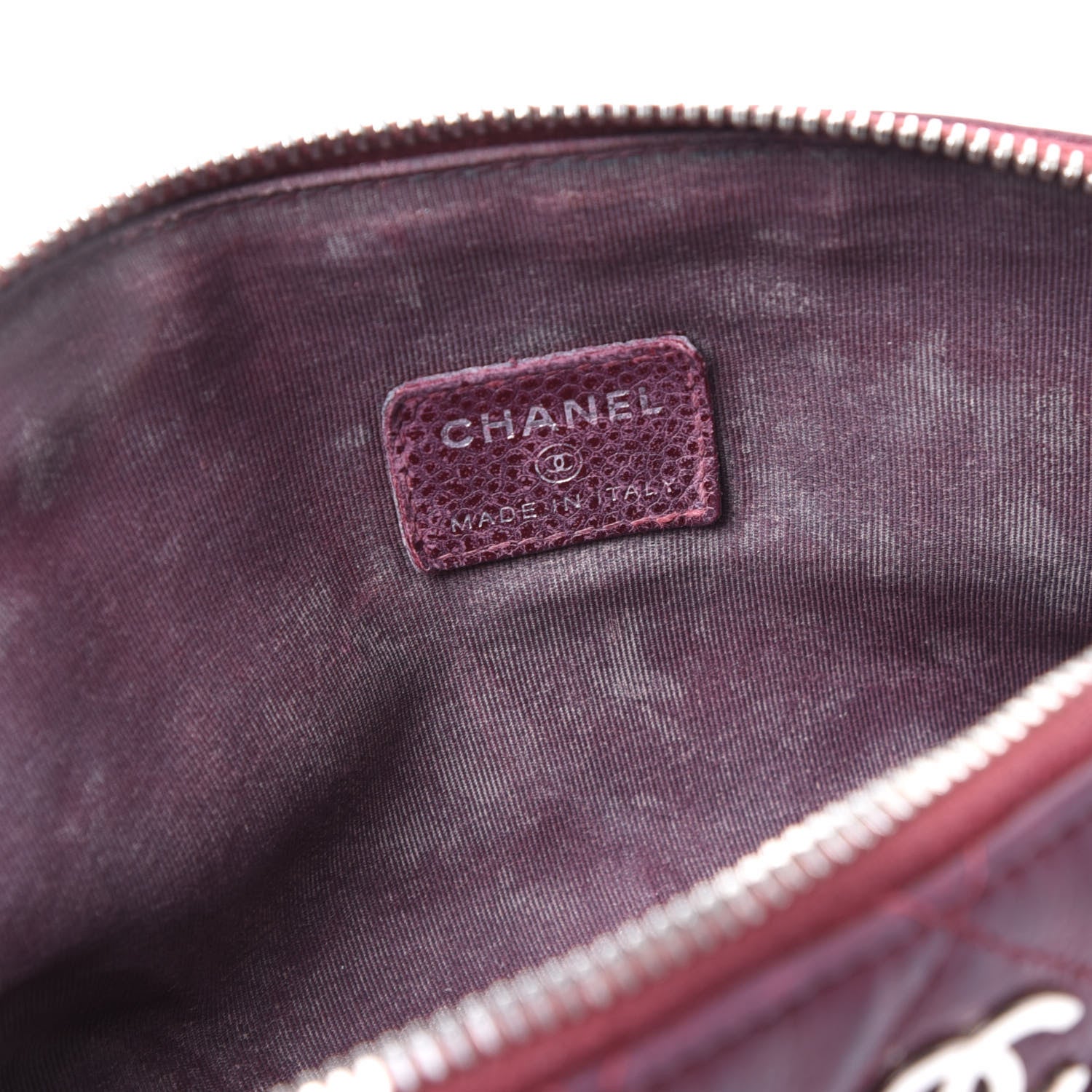 Chanel Caviar Quilted Cosmetic Case Burgundy 10 of 12