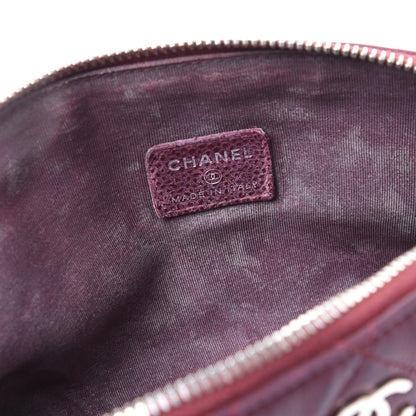 Chanel Caviar Quilted Cosmetic Case Burgundy 10 of 12