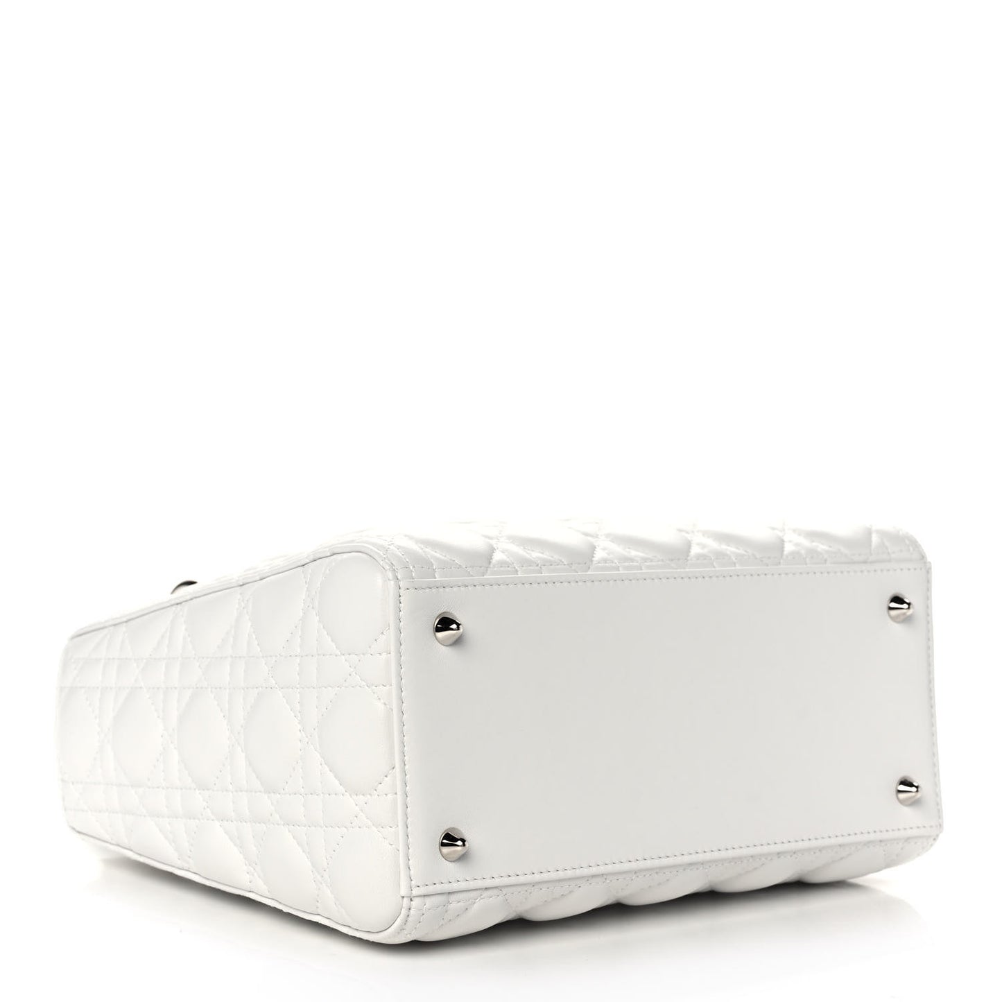 Lambskin Cannage Medium Lady Dior White
