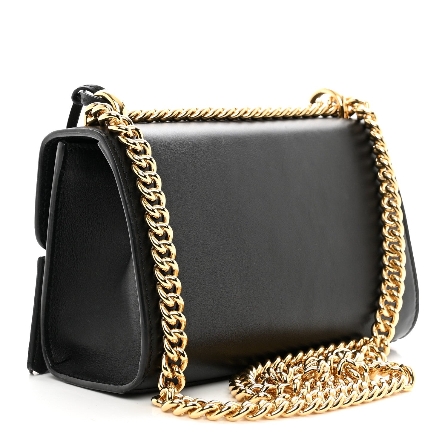 Gucci Calfskin Crystal Snake Embroidered Small Padlock Shoulder Bag Black 3 of 10