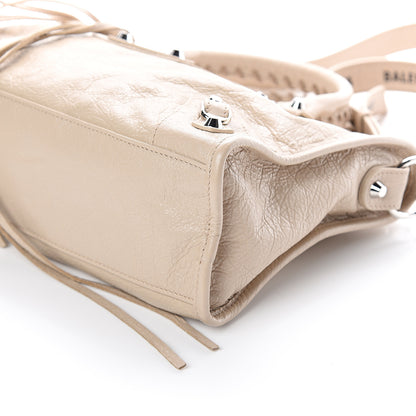 Balenciaga Agneau Classic Silver Hardware S City Logo Strap Light Beige Black 7 of 7