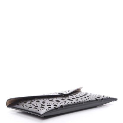 Alaia Calfskin Laser Cut Envelope Clutch Black 4 of 10