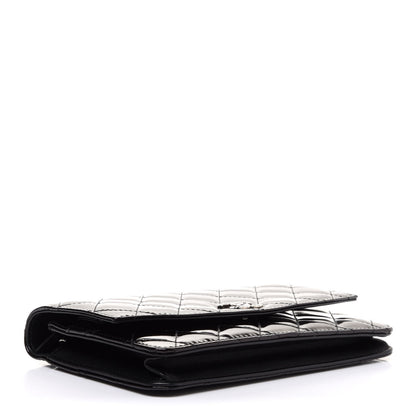 Chanel Patent Quilted Brilliant Wallet On Chain WOC Black 4 of 12