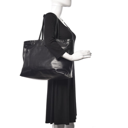 Prada Soft Calfskin Shopping Tote Black Fuoco 2 of 10