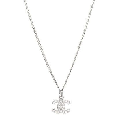 Chanel Crystal CC Necklace Silver 1 of 5