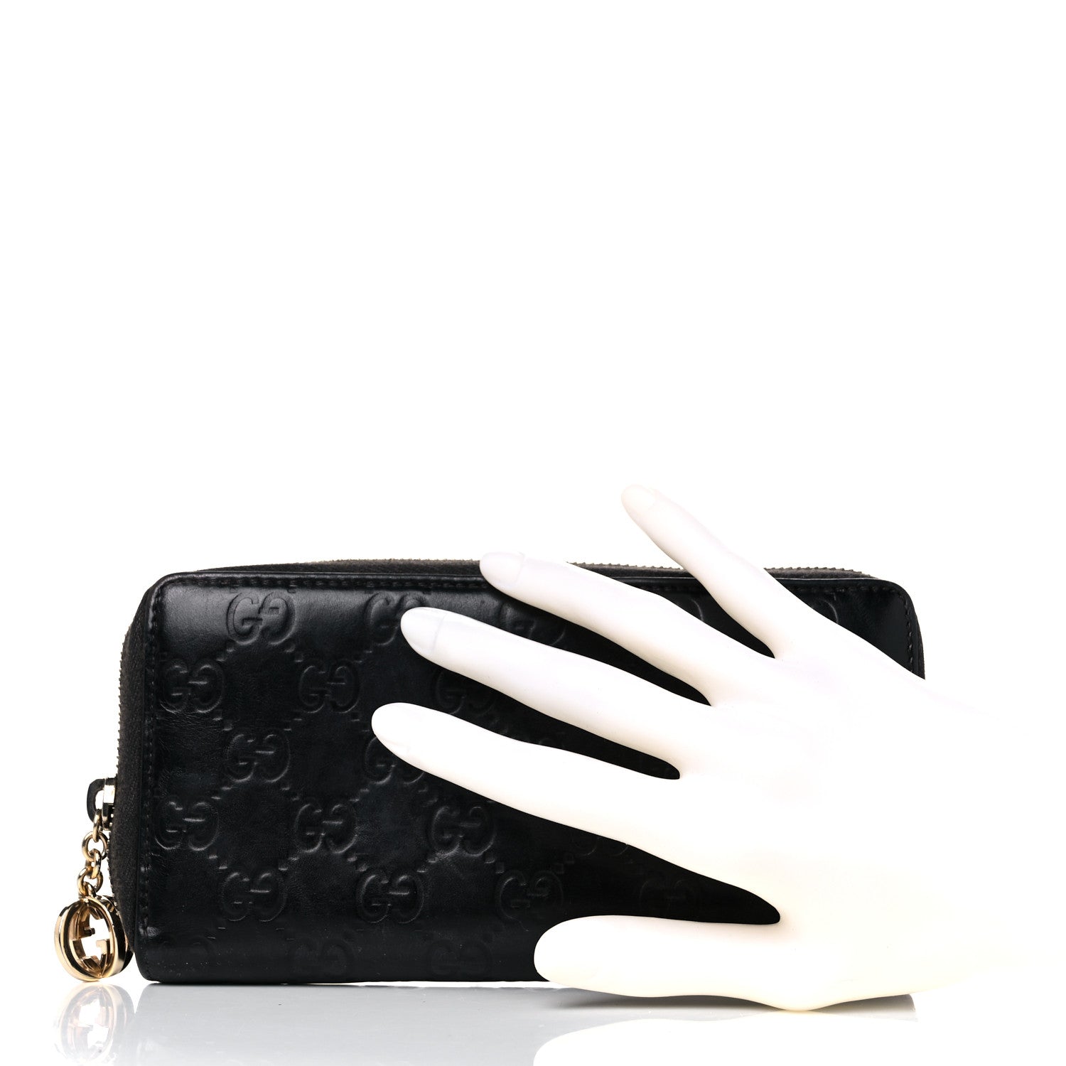 Gucci Guccissima Large Twins Zip Around Wallet Black 2 of 19