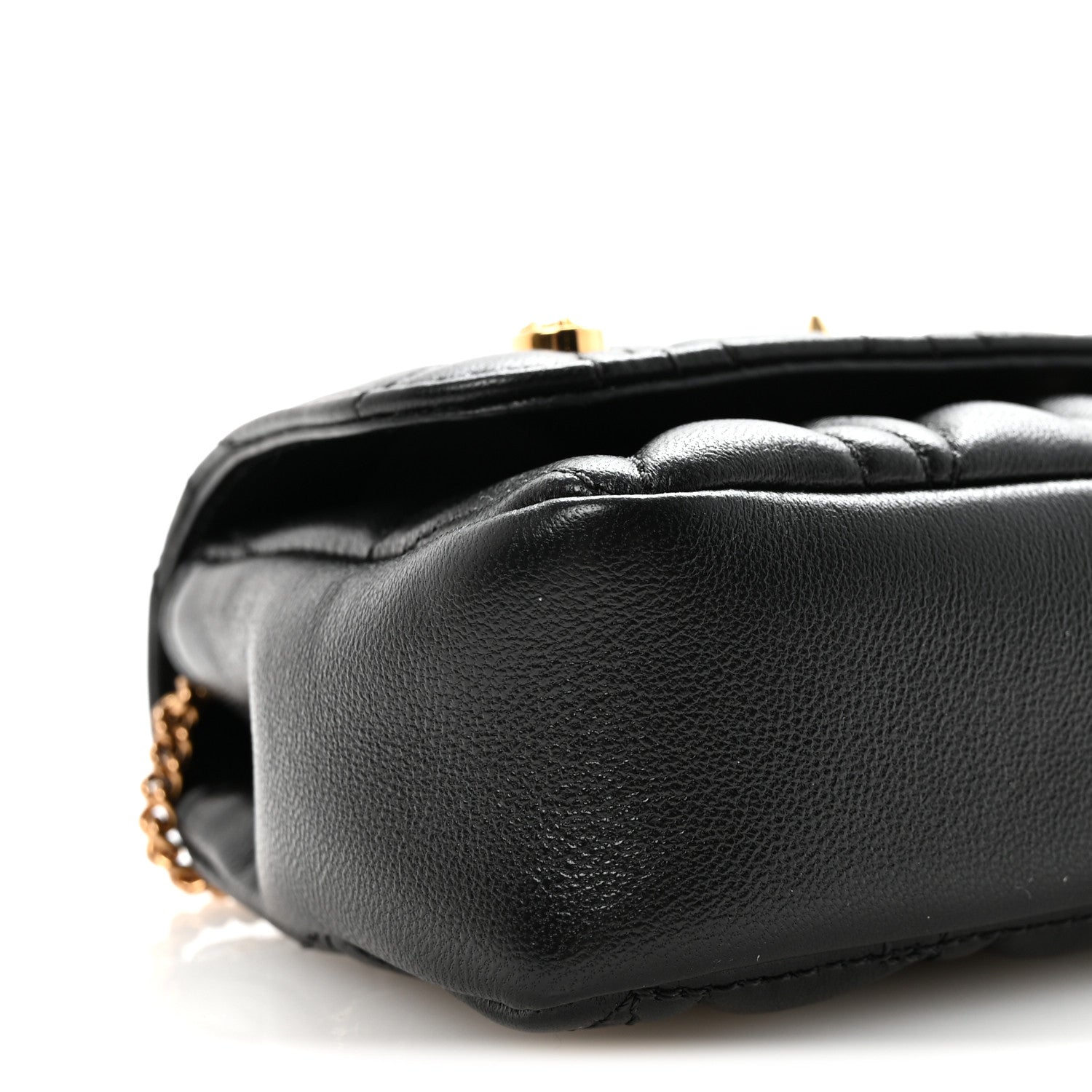 Versace Nappa Quilted Studded Virtus Evening Bag Black 8 of 9