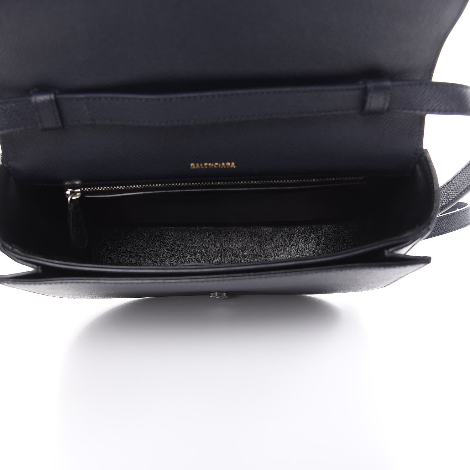 Balenciaga Signature Grained Calfskin Logo S Ville Day Bag Bleu Tempete Jaune 5 of 9