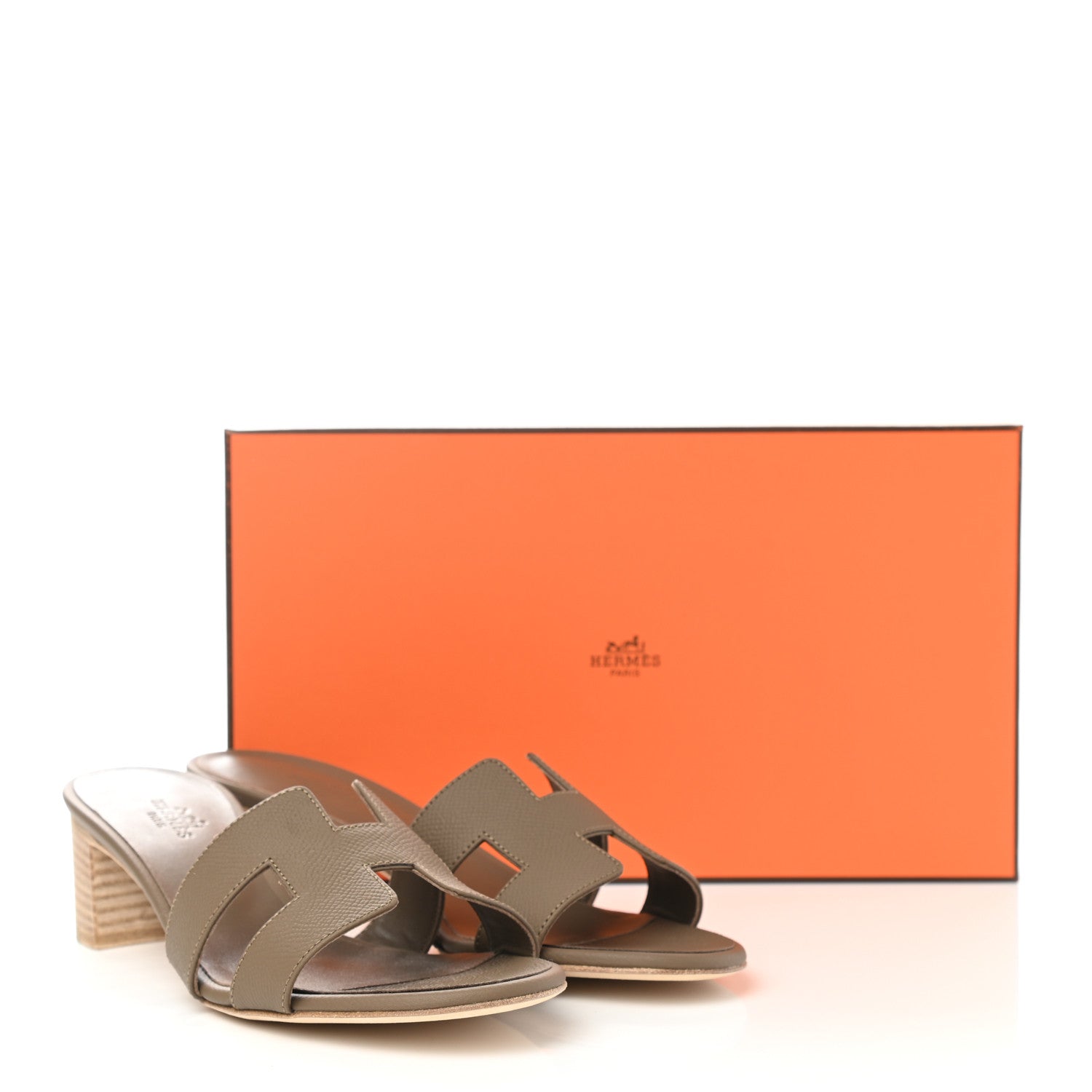 Hermes Epsom Oasis Sandals 38 Etoupe 9 of 9