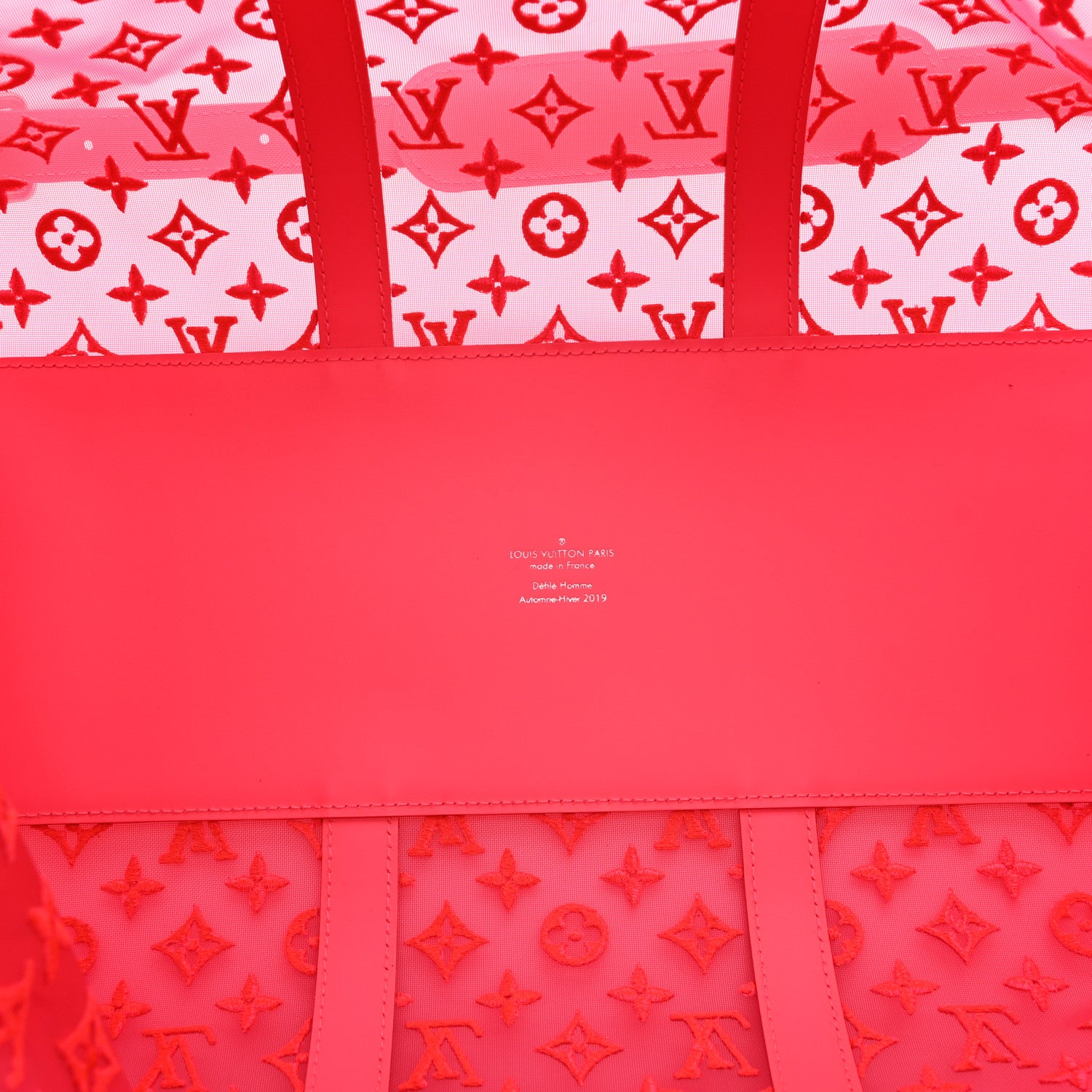 Louis Vuitton Monogram Fluo See Through Keepall Bandouliere 50 Rose 4 of 9
