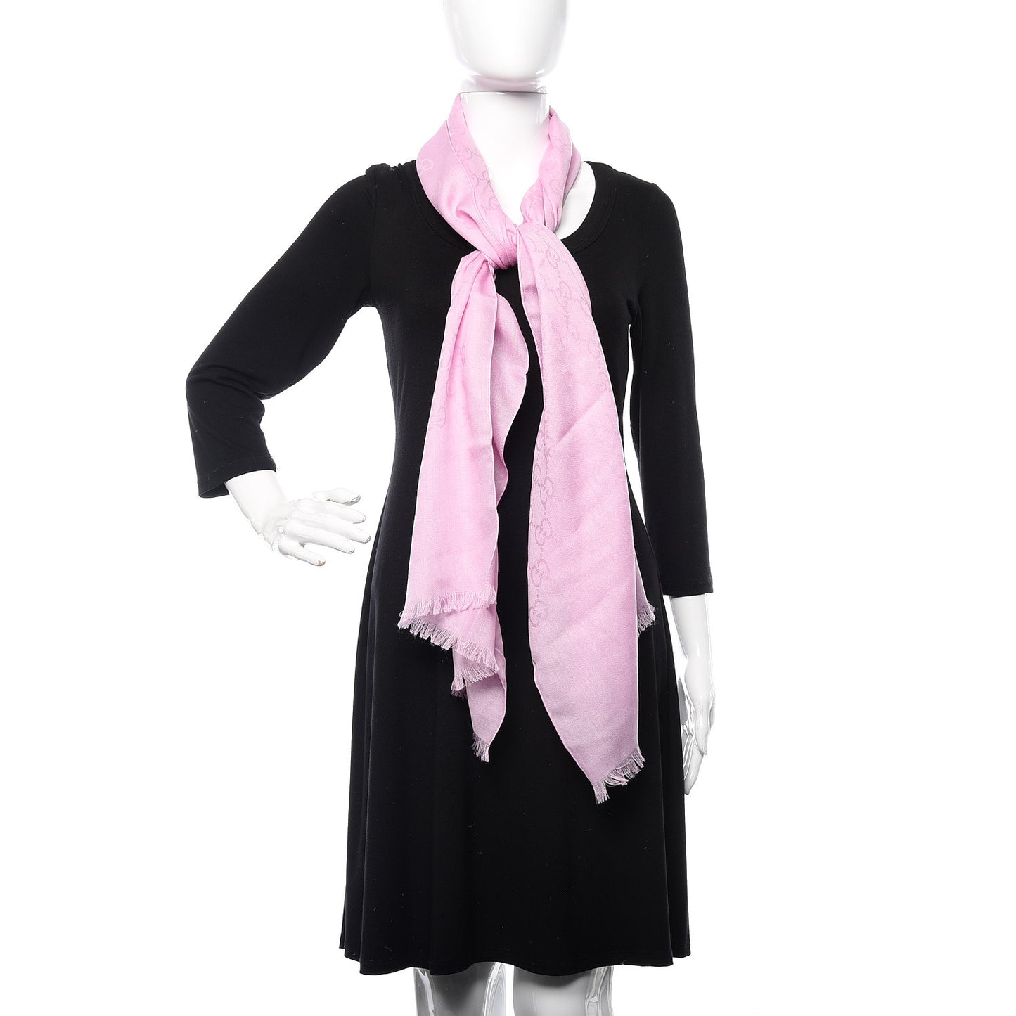 Wool Silk GG Monogram GGNat Scarf Rose