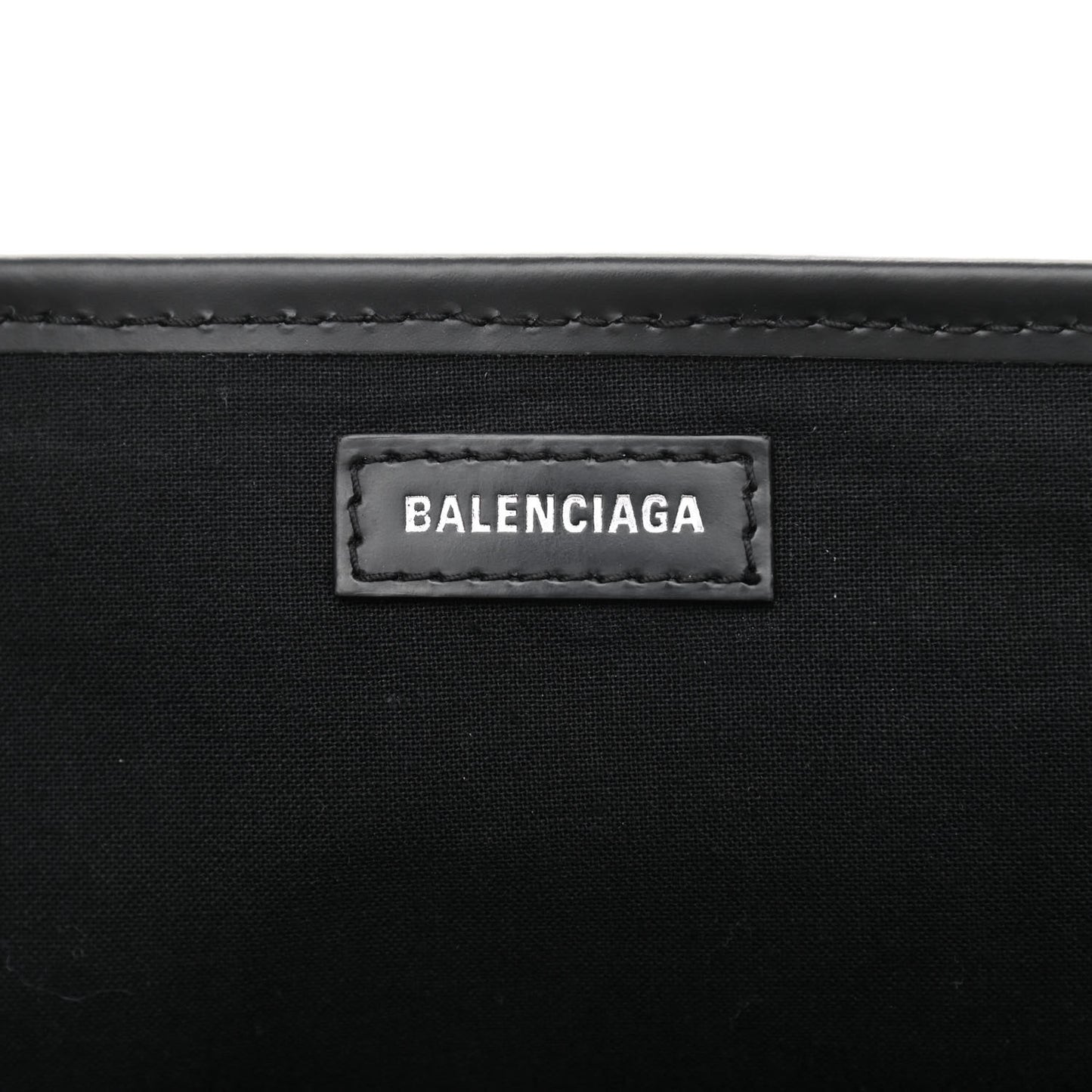 Cotton Canvas Calfskin S Navy Cabas Black