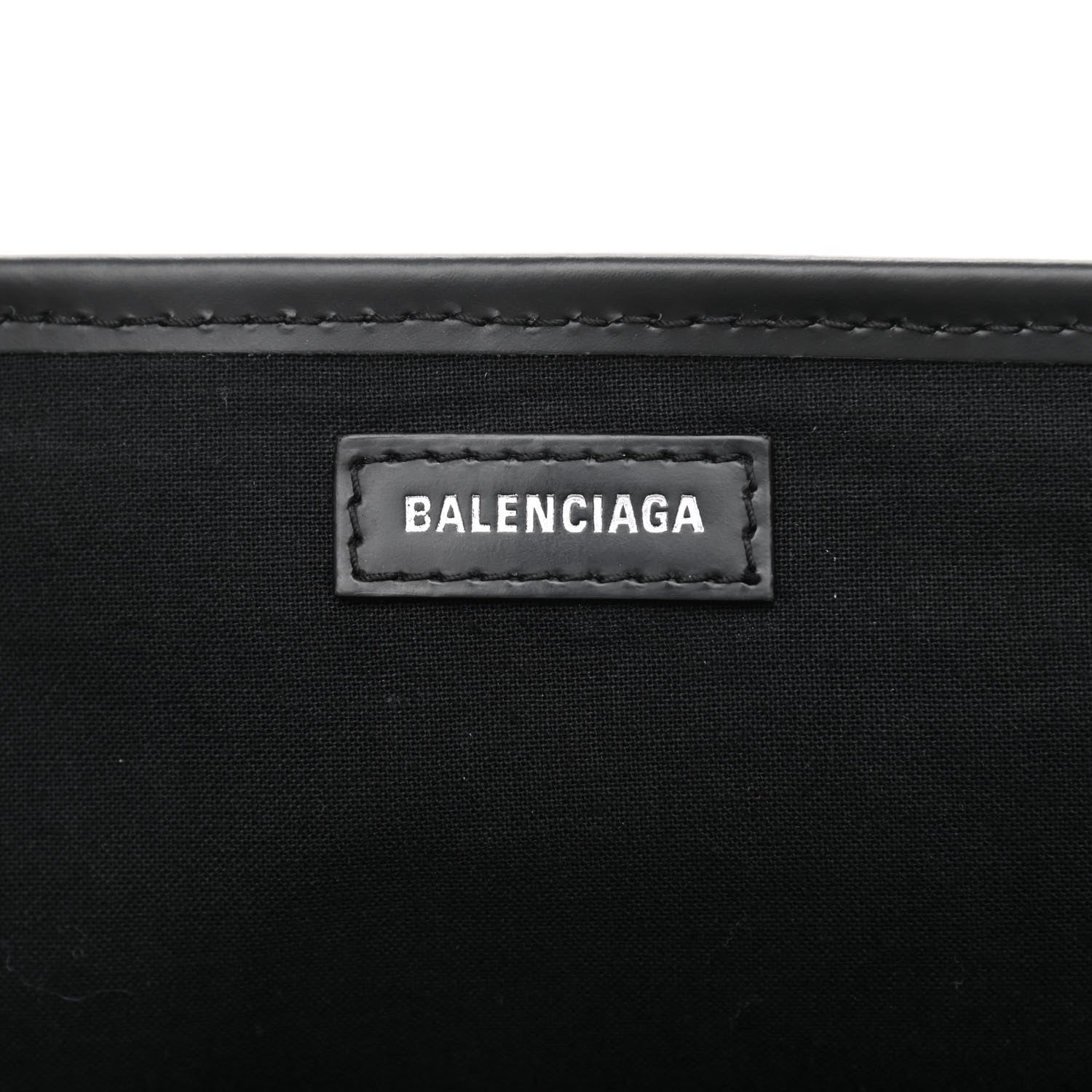 Balenciaga Cotton Canvas Calfskin S Navy Cabas Black 7 of 10